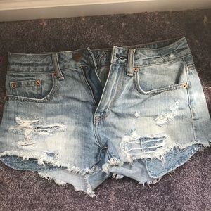 American Eagle High Waisted Distressed Shorts